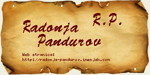 Radonja Pandurov vizit kartica